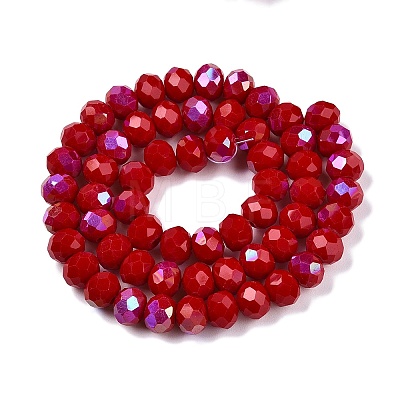 Electroplate Opaque Solid Color Glass Beads Strands EGLA-A044-P8mm-L15-1