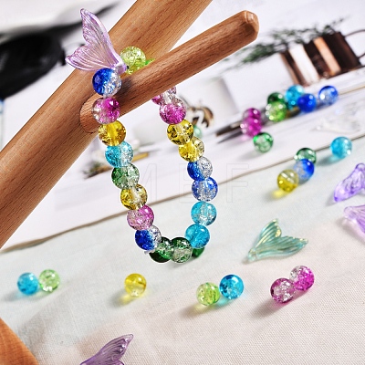 Baking Painted Crackle Glass Bead and Transparent Spray Painted Glass Pendants CCG-SZ0001-04-1