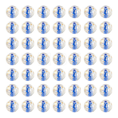 100Pcs Crackle Transparent Glass Beads GLAA-TADJ0001-12D-1