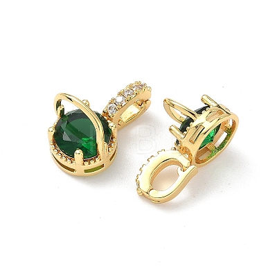 Brass Micro Pave Cubic Zirconia Pendants KK-Z139-04G-1