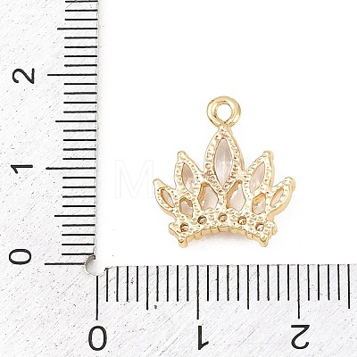 Brass Micro Pave Clear Cubic Zirconia Pendants KK-D225-07G-1