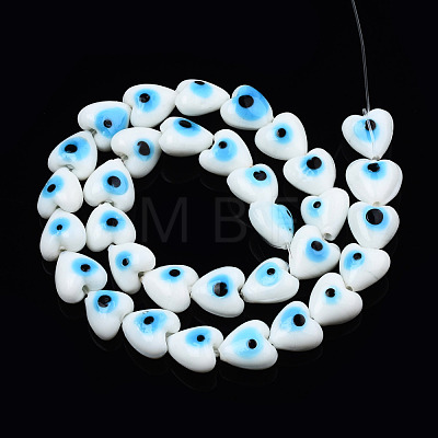 Handmade Evil Eye Lampwork Beads Strands LAMP-N029-010K-1
