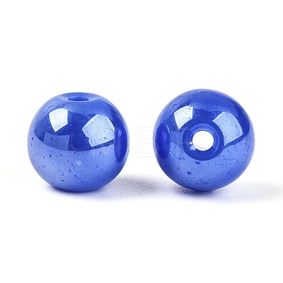 Electroplate Round Glass Beads Strands EGLA-T029-07D-1