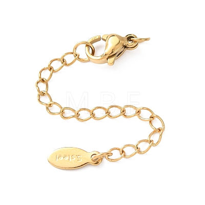 304 Stainless Steel Chain Extender with Oval Charms Ion Plating(IP) X-STAS-G383-07G-1