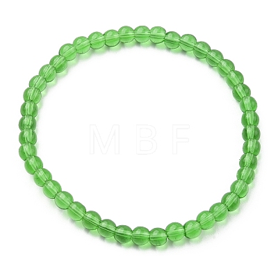 7Pcs 7 Color Glass Round Beaded Stretch Bracelets Set BJEW-JB09554-1