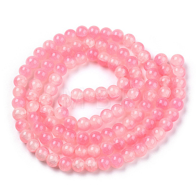 Crackle Baking Painted Imitation Jade Glass Beads Strands X1-DGLA-T003-8mm-02-1