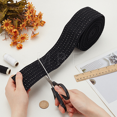 5 Yards Flat Polyester Elastic Wide Band OCOR-WH0090-052A-1