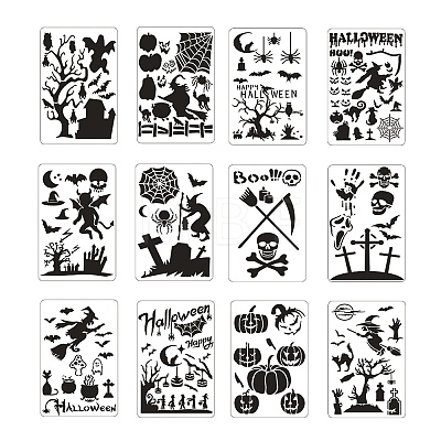 Halloween Theme PET Drawing Stencil PW-WG42C24-01-1