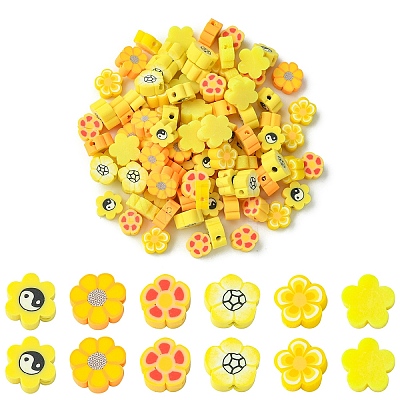 6 Styles Handmade Polymer Clay Beads CLAY-YW0001-95-1