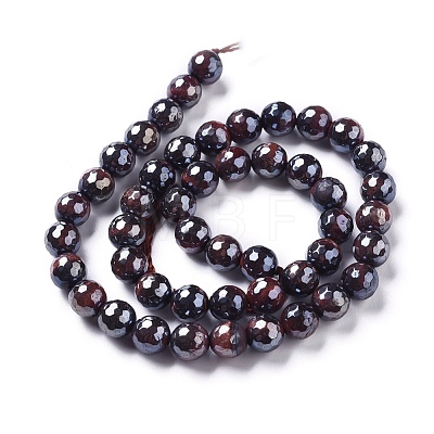 Electroplated Natural Tiger Eye Beads Strands G-F660-02-12mm-1