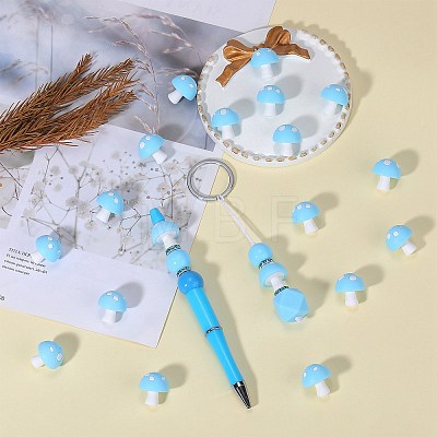 20Pcs Mushroom Silicone Focal Beads JX901I-1