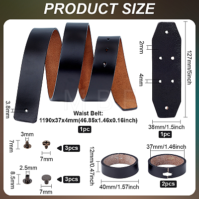 Cowhide Leather Belt Strap AJEW-WH0314-393-1