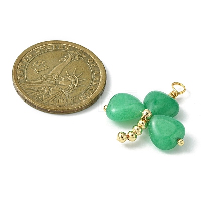 Saint Patrick's Day Natural Malaysia Jade Dyed Shamrock Pendants X-PALLOY-JF02235-01-1