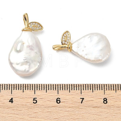 Baroque Natural Keshi Pearl Pendants PALLOY-JF05491-1