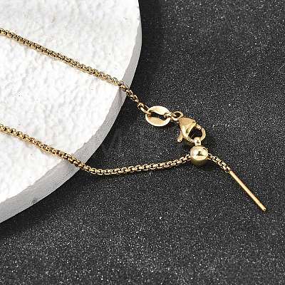 1.3MM Unisex 304 Stainless Steel Box Chain Necklaces NJEW-P356-08G-1