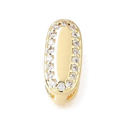 Brass Micro Pave Clear Cubic Zirconia Initial Spacer Bars KK-E802-34G-I-1