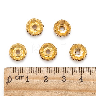 Iron Rhinestone Spacer Beads RB-A007-10MM-G-1