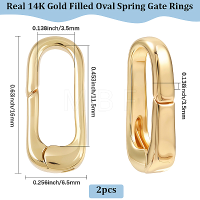 2Pcs Brass Spring Gate Rings FIND-BBC0004-41A-1