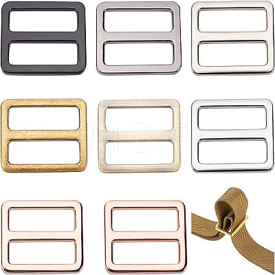 Olycraft 8Pcs 8 Colors Zicn Alloy Slider Buckles FIND-OC0002-01-1