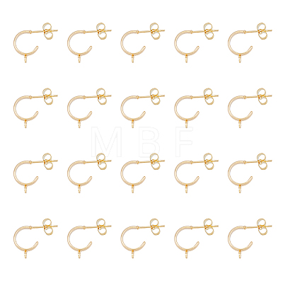 ® 20Pcs Brass Stud Earring Findings FIND-HY0001-63-1