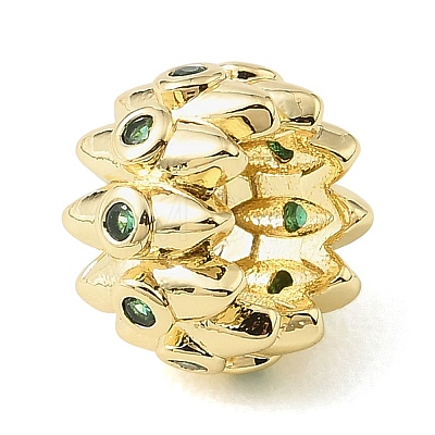 Brass Micro Pave Cubic Zirconia Beads CU-CBA389D-01G-02-1