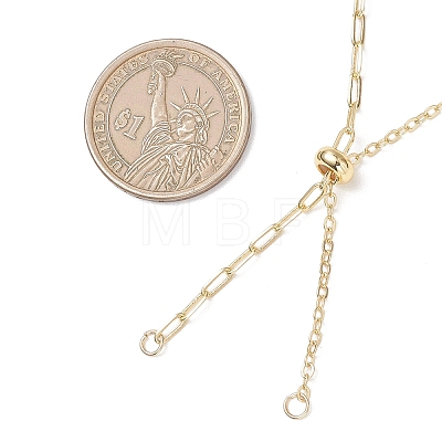 Brass Paperclip Chain Cable Chain Necklace Slider Making AJEW-JB01525-1