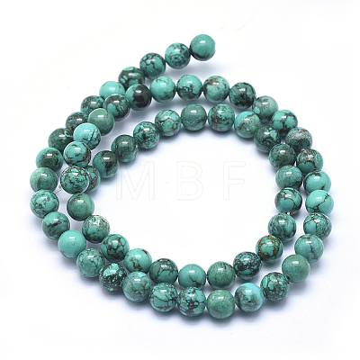 Natural Magnesite Beads Strands TURQ-G148-06-6mm-1