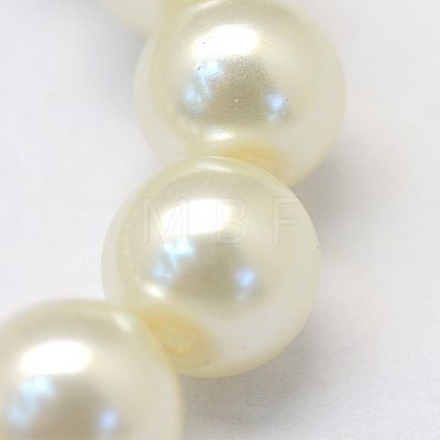 Baking Painted Pearlized Glass Pearl Round Bead Strands HY-Q003-10mm-02-1