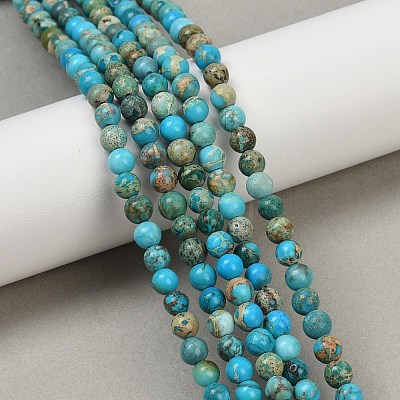 Dyed Natural Regalite/Imperial Jasper/Sea Sediment Jasper Beads Strands G-B124-C04-10-1