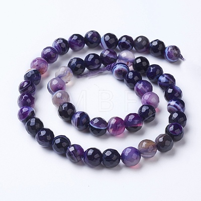 Natural Striped Agate/Banded Agate Beads Strands G-G753-07-6mm-1