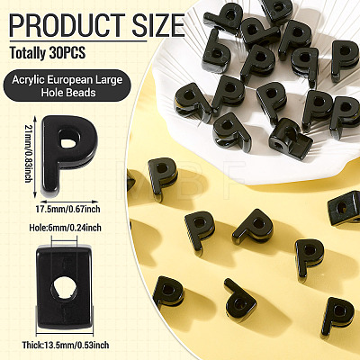Acrylic European Beads OACR-TAC0013-14P-1