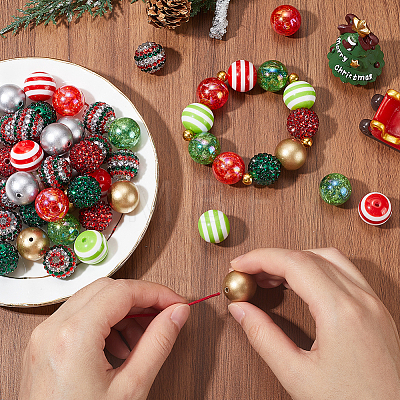 Round Resin Rhinestone & Acrylic Beads DIY-SC0026-80A-1