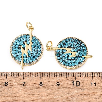 Brass Rhinestone Pendants KK-C143-26G-1