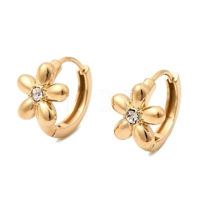 Valentine's Day 304 Stainless Steel Rhinestone Hoop Earrings EJEW-P344-04G-1