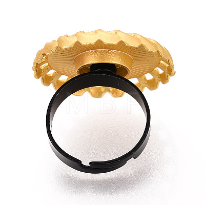 Adjustable Alloy & Iron Bezel Cup Ring Base with Rotatable Tray MAK-T012-14G-1