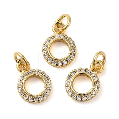 Brass Micro Pave Cubic Zirconia Pendants KK-E048-06G-1