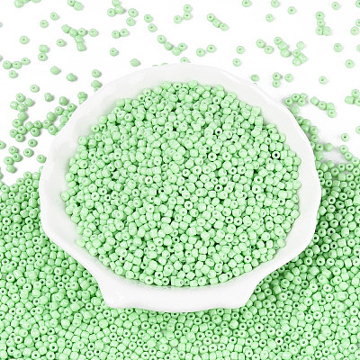 8/0 Baking Paint Glass Round Seed Beads SEED-S036-01B-02-1