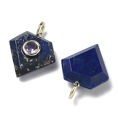 Natural Lapis Lazuli Faceted Pendants G-F819-03G-03-1