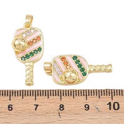 Brass Micro Pave Cubic Zirconia Pendants KK-C248-04G-03-1