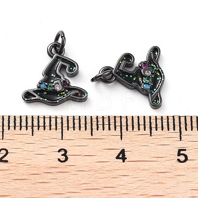 Rack Plating Brass Micro Pave Colorful Grade AAA Cubic Zirconia Pendants KK-M280-07B-1