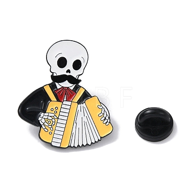 Musical Skull Enamel Pin JEWB-P035-A03-1