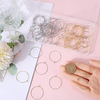 SUNNYCLUE 160Pcs 2 Colors 316 Surgical Stainless Steel Wine Glass Charms Rings STAS-SC0007-22-1