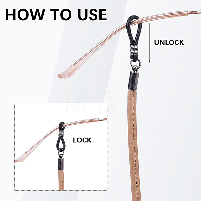 Leather Eyeglass Necklace Strap AJEW-CL0005-06C-1