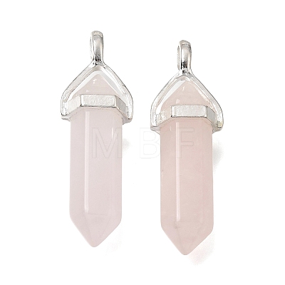 Natural Rose Quartz Pendants G-H360-01S-11-1