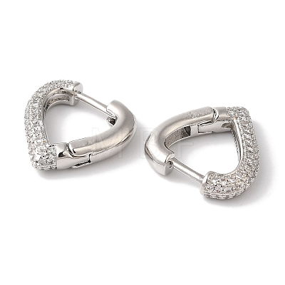 Brass Micro Pave Clear Cubic Zirconia Hoop Earrings for Women EJEW-A110-05P-1