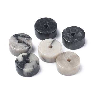 Natural Black Silk Stone/Netstone Beads Strands G-Z006-C23-1