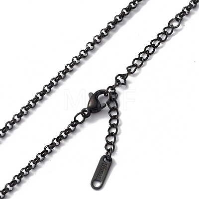 304 Stainless Steel Rolo Chain Necklace for Men Women NJEW-K245-022C-1