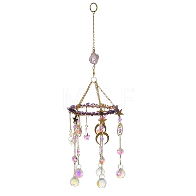 Natural Amethyst Chips Hanging Suncatcher GG-CBAB970-01A-1