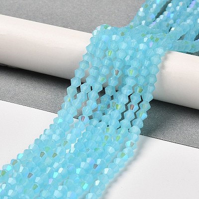 Imitation Jade Electroplate Glass Beads Strands LS-GLAA-F029-J4mm-D03-1