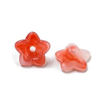 Two-tone Opaque Acrylic Bead Caps OACR-G034-07E-1